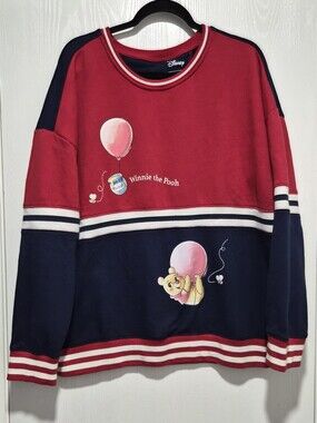 Disney Our Universe Winnie The Pooh Balloon Cotton Blend Crewneck Unisex Size L